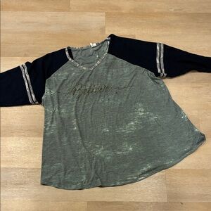 Kids Green and Black Raglan Shirt